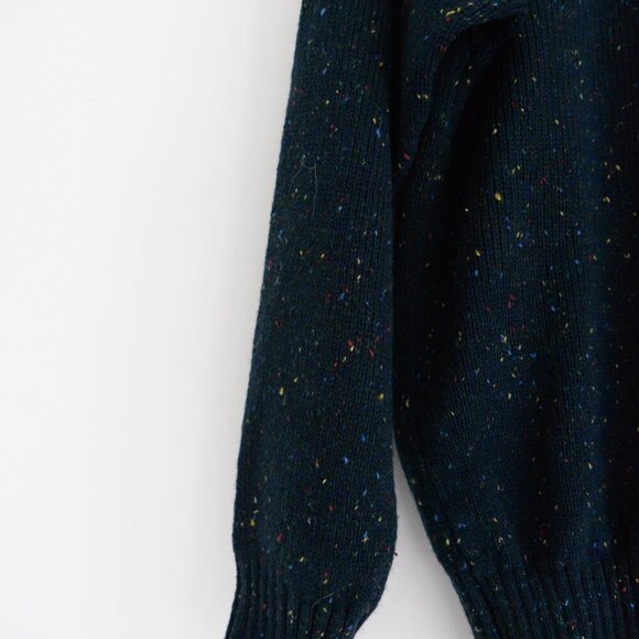 Vintage Oscar De La Renta Blue Maroon Designer 5% Wool Knit Crew Neck Sweater - Picture 9 of 11